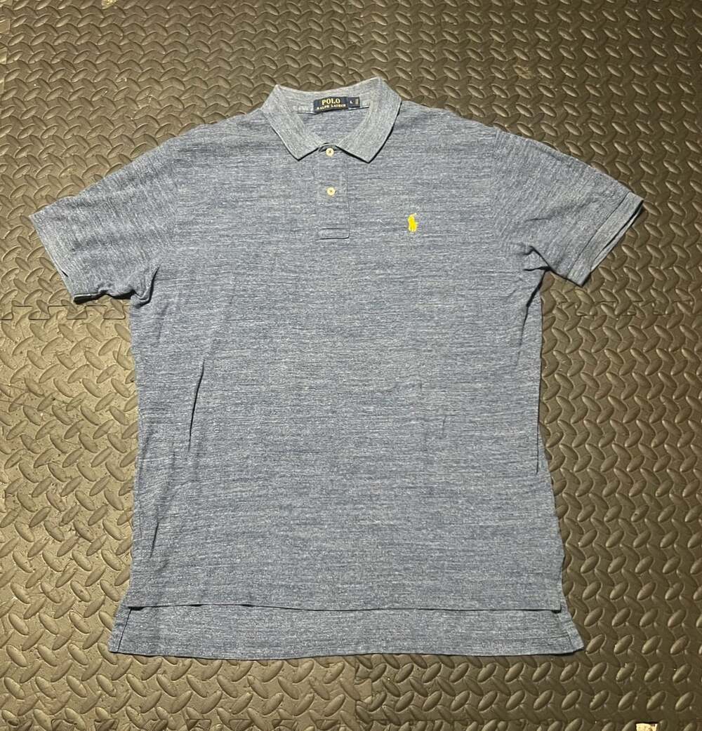Polo Ralph Lauren Polo Shirt Size L Blue Heather Short Sleeve Cotton